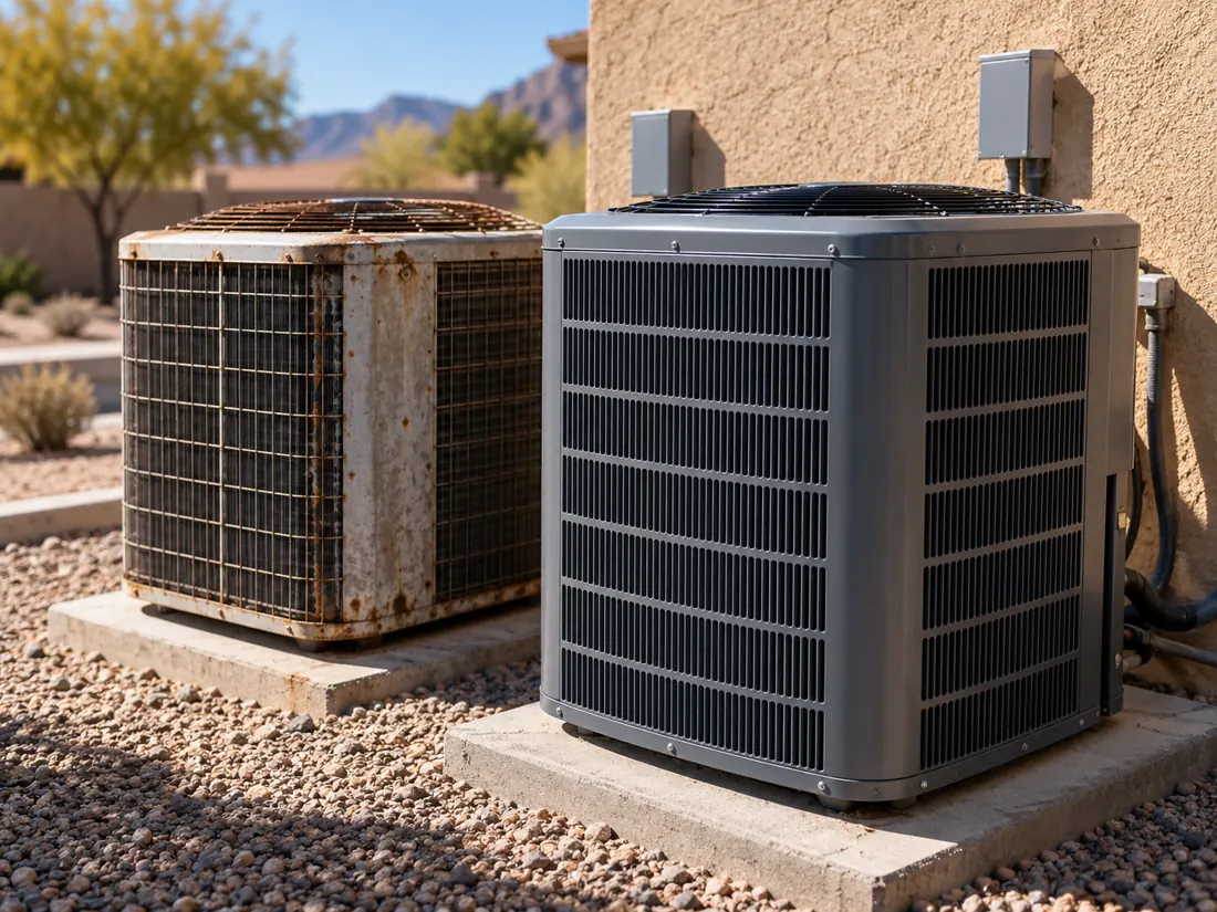 Old and new condenser side by side